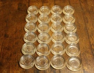 24 Vintage 2.  5 " Clear Glass Furniture Coasters - Perfect Diy Paper Weight Gifts