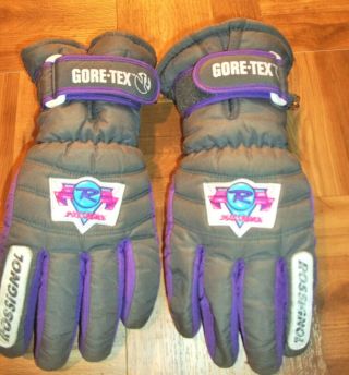 Vintage Rossignol Gore - Tex Ski Snow Gloves Large Neon Pink & Black Nylon Cowhide