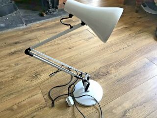 Vintage Anglepoise Light Model 90 Ivory White Metal Desk Lamp Made In England