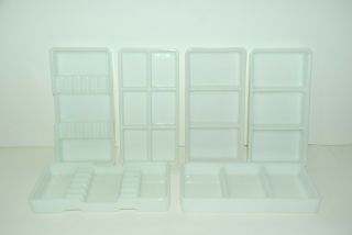 6 Vintage Milk Glass Dental Trays Tool American Cabinet Co.