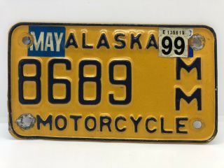 Vintage Transportation Collectible Alaska Motorcycle License Plate 8689 Mm