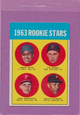 1963 Topps Willie Stargell 553 Rc Hof Pirates Rookie Card Ex - Mt Centering