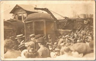Rppc Train Wreck At Stonington Junction Ct July 1912 Vintage Postcard W24