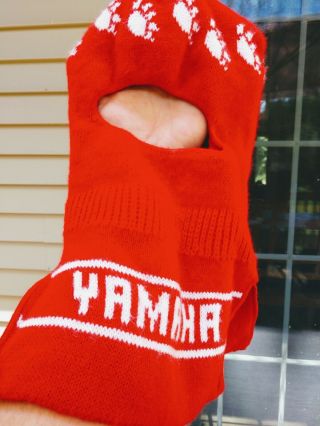 C Vintage Yamaha Snowmobile Full Face Winter Knit Ski Mask Hat Cap Red Adult
