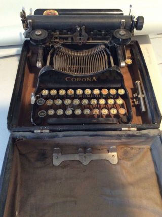 Vintage Antique 1917 Corona Folding Portable Mini Typewriter