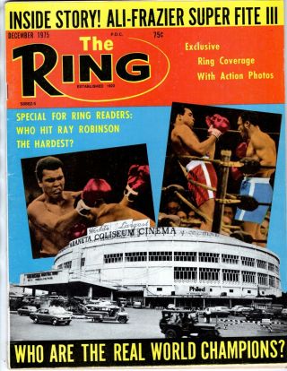 The Ring Dec 1975 Muhammad Ali Frazier Ray Robinson Boxing Wrestling Vintage Mag