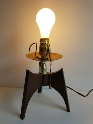 Brass And Plastic Table Lamp Mid Century Vintage