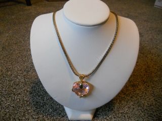Vintage Goldtone Chain Necklace With Heart Pendant