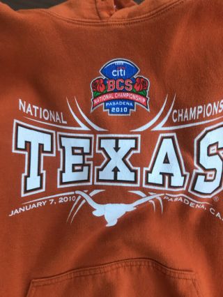 Texas Longhorns - 2010 Ut Bcs National Champions Football Hoodie Sweatshirt - L