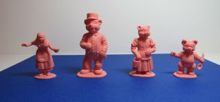 Vintage Marx Nursery Rhyme Goldilocks And Three Bears Figurines Pink