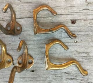 Set of 7 Vintage Brass Coat Hooks 3 