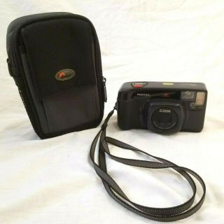 Vtg Pentax Iqzoom 60 - R 35mm Point & Shoot Film Camera And Case " 