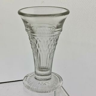 Vintage Pressed Ribbed Clear Shot Glass Signed Mma Metropolitan Museum Of Art