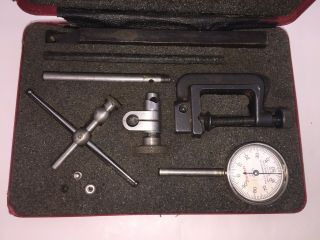 Vintage Starrett No.  196 Dial Test Indicator Set With Case.  001 Jeweled