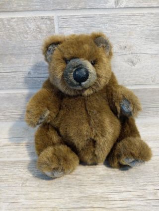 Fancy Zoo Pot Belly Bear Plush Sitting Stuffed Animal Brown Bear 9 "