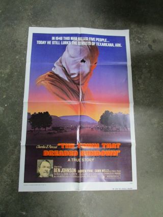 Vintage Movie Poster 1 Sheet The Town That Dreaded Sundown Ben Johnson 1977