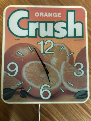 Vintage Orange Crush Soda Drink Neon Light Clock Sign