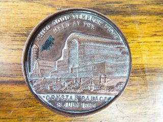 Antique Temperance Copper Prize Medal Pre Prohibition Iogt Crystal Palace 1884