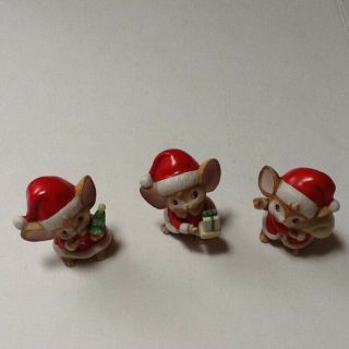 Vintage Homco Christmas Mice Set Of 3 Ceramic Figurines 5405 Euc