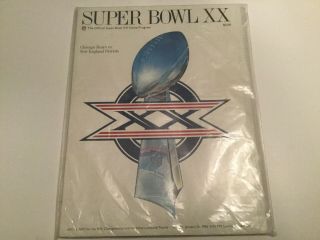Bowl Xx Program - Chicago Bears / England Patriots