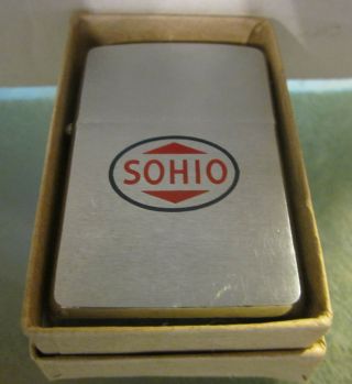 Vintage 1959 Rare Sohio Zippo Lighter Oil Gas Graphics