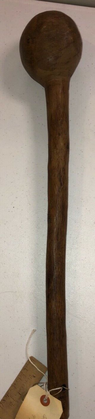 Antique Large Wood Carved Shepherds Fighting Club Museum Find 22” Rare Quality