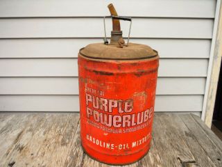 Vintage 5 Gallon Arctic Cat Powerlube Snowmobile Oil Can Gasoline Can Neat
