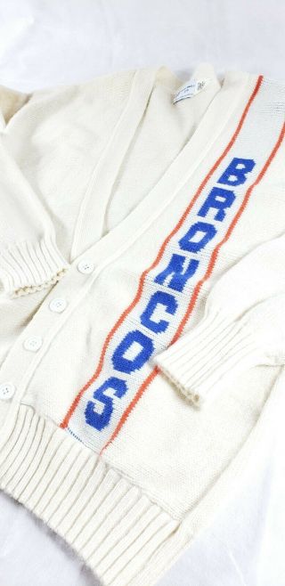Vintage Denver Broncos Cliff Engle Nfl Licensed Cardigan Sweater - Size Large
