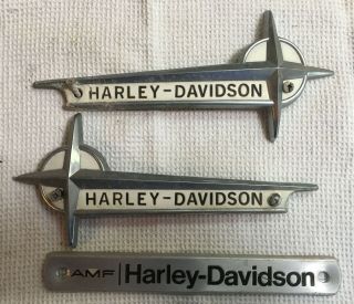 Vintage Harley Davidson Amf Aluminum Emblems