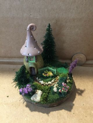 Handmade Miniature Garden Fairy House Vintage Ooak By O 