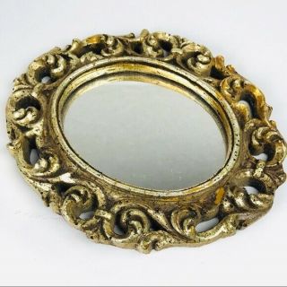 E.  A.  Riba Co.  Inc.  Brooklyn York 89m Gold Framed Oval Mirror Vintage Rare