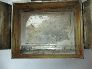 Vintage GODINGER Silver - plated Hinged SOFA Trinket Jewelry Box w/ Mirror 3