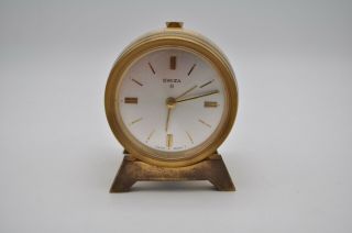 Vintage Swiza 8 Brass Swiss Made Alarm Clock Brass Keg Barrel Parts Repair