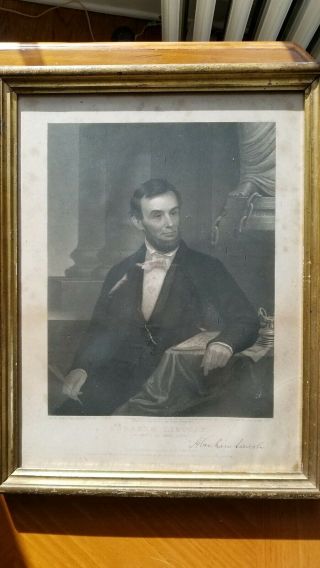 Old Antique Print Of Abraham Lincoln Engraved By John Sartain 1864
