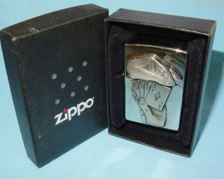 Vintage Zippo Full House Poker Hand Chrome Cigarette Lighter - Boxed