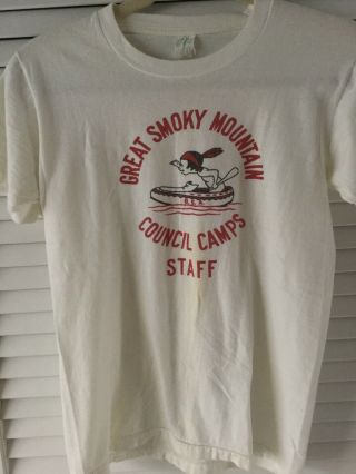 Vintage Bsa Great Smoky Mountain Council Camp Staff Tee Shirt - 1960’s