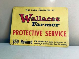Vtg Protected By Wallace Farmer Farm & Iowa Seed Feed Gas Oil