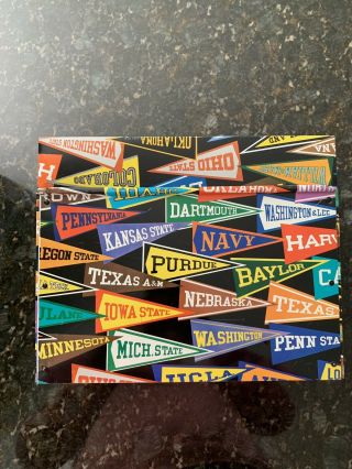 Mid Century File - A - Way College Pennant Metal Student Record File Flag School 3