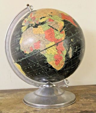 Vintage Replogle 12 " Industrial Office World Globe