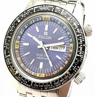 Ricoh - World Time Gmt - 61215a Automatic 21 Jewels 1970 - 1979 Men 