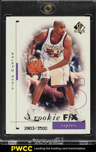 1998 Sp Authentic Rookie F/x Vince Carter Rookie Rc /3500 95 (pwcc)
