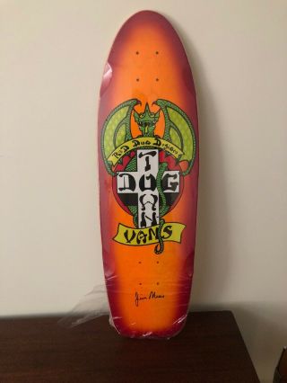 Dogtown X Vans Skateboard Rare Red Dog Design Signed By Jim Muir (130 Of 200)