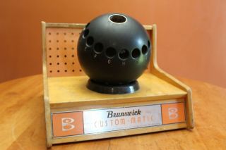 Vintage Brunswick Custom - Matic Bowling Ball Finger Hole Sizing System Maple Wood