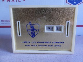 Vintage Safe - Coin Calendar Bank Liberty Life Insurance Company - With Key