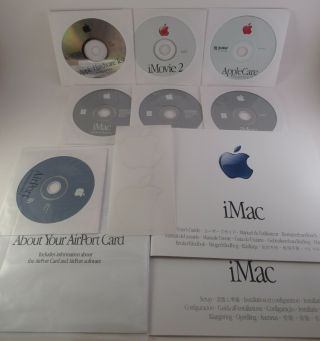 Apple G3 Indigo Imac Discs & Manuals Complete Pack To Restore 2001 Imac