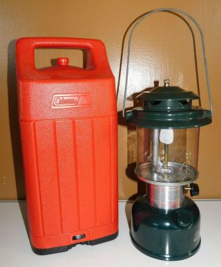 Vintage Coleman Powerhouse Lantern & Red Carry Case 290a740 1989