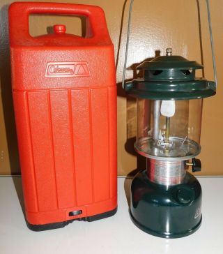 Vintage Coleman Powerhouse Lantern & Red Carry Case 290A740 1989 2