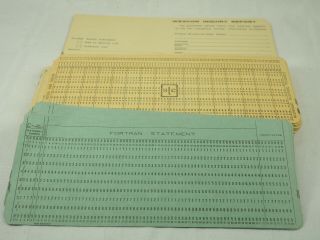Nos Vintage Stc 1 " Stack Computer Fortran Statement Punch Cards 7 X 3 " Tan