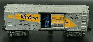 Lionel 3474 O Scale Wp Western Pacific Feather Sliding Door Silver Box Car Vntg