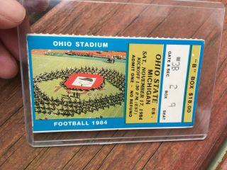 Vintage Authentic 1984 Ohio State,  Michigan Football Game Ticket Stub Woody Hayes
